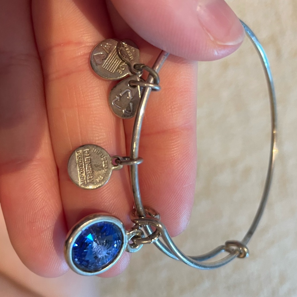 Alex and Ani September birthstone charm bangle, sapphire - Picture 3 of 10